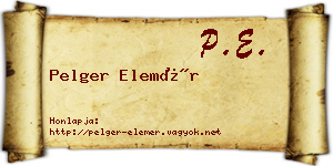 Pelger Elemér névjegykártya